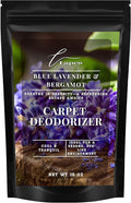 Lapew Blue Lavender & Bergamot Carpet Deodorizer Powder - Pet Safe Freshener for Vacuuming | Scented Odor Eliminator for Home | 16 oz
