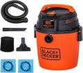 BLACK+DECKER 2.5 Gallon Shop Vac, 3 HP Wet Dry Vacuum with Powerful Suction, Portable for Garage Car and Home Use, Pet Hair Cleaning, Accessories Included, BDXV18134PA