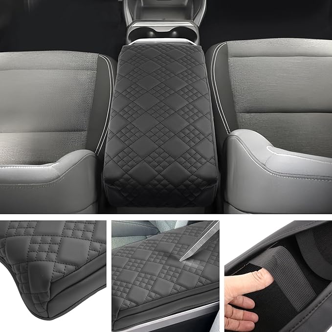 SXCY for 2026 GMC Terrain Armrest Cover (Added-Pad) for 2025 2026 GMC Terrain Accessories 2025 2026 Terrain Center Console Cover 2025 2026 Terrain Middle Console Cover Add Soft Cotton Cushion