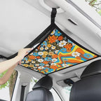 Flower Rainbow Car Roof Storage Bag Car Storage Bag Organizer Premium Car Seat Organizer Can Hold Mobile Phone, Wallet, Glasses