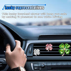 3PCS Bling Four Leaf Clover Car Dashboard Air Vent Trim Clips, Crystal Rhinestone Auto Air Fresheners Outlet Clips, Cute Car Interior AC Decoration Accessories for Women (Big Green/Small White & Pink)