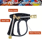 Pressure Washer Spray Gun M22-14 Max 3000 PSI with 1/4" Quick Connector Snow Foam Lance & 5 Spray Tips & Clip Nozzle Holder, Compatible for Some of Greenworks Kar-cher Ryobi Homelite Pressure Washer