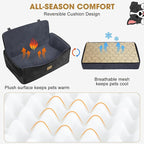 Dog Car Seat for Large Medium Sized Dogs Under 55 lbs, Dog Booster Seat for 2 Small Dogs with Detachable Washable Cover and Cushion, Memory Foam Pet Car Seat with 2 Safety Belts and Storage Pockets