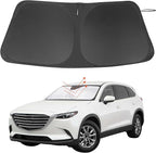 Windshield Sun Shade Custom Fit for 2016-2024 2025 2026 Mazda CX-9 CX9 Accessories Foldable Sunshade Sun Blocker Protect Car from Sun Rays & Heat Damage Keep Car Cooler