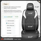 Coverado Automotive Seat Covers, Car Seat Covers Full Set, Car Seat Cover, Waterproof Seat Covers, Car Seat Protector Car Seat Cushion Interior Truck Accessories Universal Fit Most Cars, Black&White