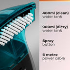 Hausmeister Hydroflex Portable Carpet Cleaner Machine, Upholstery Cleaner Machine for Couch, Car Seats & Pet Stains, 500W Powerful Handheld Deep Cleaner with 3 Brush Heads
