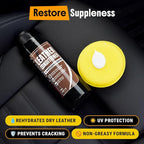 Car Leather Cleaner and Conditioner - pH Neutral, Non-Toxic & Non-Greasy - Gently Cleans, Restores and Protects Leather Seats and Interior - Safe for Leather Furniture, Couch & Sofa - 36 fl. Oz. Kit