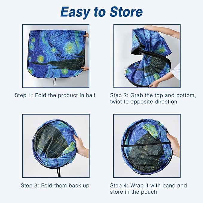 Windshield Sun Shade - Car Sun Shade Windshield, Reflector Sunshade Offers Ultimate Sun Protection for Hatchback, Truck, SUV, MPV