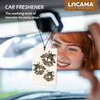 Lacama Trendy Retro Cheetah Car Air Freshener 3Pcs, Coquette Black Bow Lips Leopard Print Cars Scents Air Freshener for Women Girls Gifts, Girly Car Accessories Interior Mirror Decor Hanging