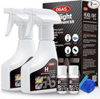 Headlight Restoration Kit with Ceramic Coating – Headlight Lens Cleaner to Remove Yellowing, Haze & Oxidation, Restore Headlight Clarity, Improve Night Visibility, Long-Lasting Protection-180ml