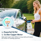 Awakening 2L Electric Foam Sprayer, Waterless Car Wash Kit, 68oz Cordless Rechargeable Battery Foam Blaster, 52PSI Portable Electric Foam Cannon for Auto Car Detailing (White)