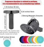 2 Pieces 316l Car Aromatherapy Essential Oil Diffuser Air Freshener with Vent Clip 48 Felt Pad Christmas Gift for Women Men(Tree Patterns)