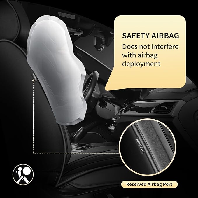 Fit for Santa Cruz Seat Covers Compatible with Hyundai Santa Cruz 2022-2026 - Waterproof Breathable Leather Automotive Seat Cushions Protector,Airbag Compatible,Full Set 5 Seats(Black)