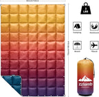 zzlamb Camping Blanket for Cold Weather,Outdoor Puffy Blanket Portable Down Alternative,Windproof Warm Cloak with Snaps,Cozy Quilt Backpacking Picnic RV Travel Plane Car Hammock Beach Climbing