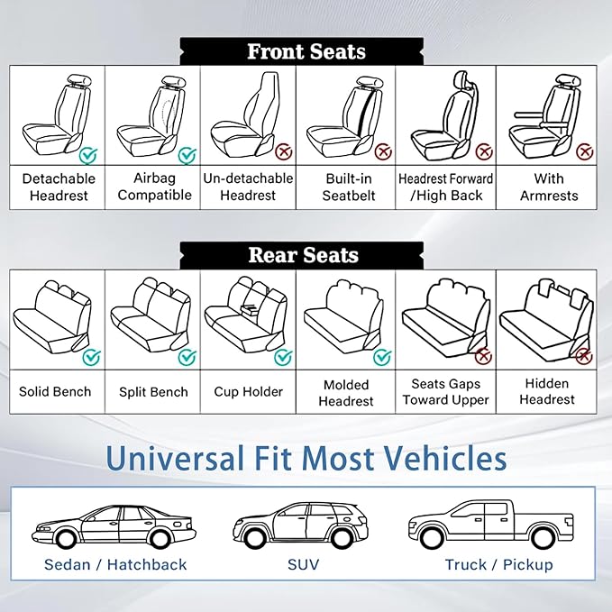 WELLDO Car Seat Covers Full Set, Leather Seat Covers for Car, Waterproof Car Seat Protector with Lumbar Support, Automotive Seat Covers Universal Fit for Most Cars SUV Truck,Beige