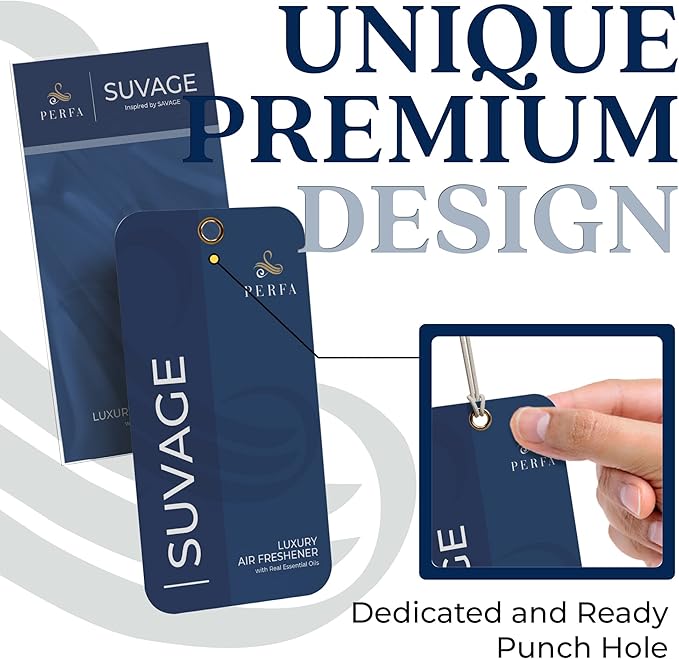 3PCS Savage Disposable Card Car Air Fresheners for Men | Long Lasting Automotive Freshener | Lasts for 2 Weeks | Strong Car Perfume with Odour Eliminating Technology by Perfa