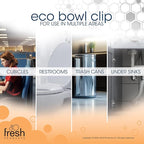 Fresh Products Eco Bowl Clip Air Freshener Versatile Design Toilet Freshener Trash Freshener Chemical Free Natural Oils Discreet Lasts 30 Days Made in the USA Cucumber Melon 12 pk