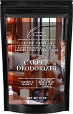 Lapew Suede Vanilla Carpet Deodorizer Powder - Pet Safe Freshener for Vacuuming | Scented Odor Eliminator for Home | 16 oz