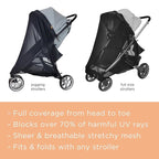 Baby Stroller Sun Shade Cover | Stroller Shade Extender for Sun | Canopy Extender with Full Coverage | Universal Baby Sunshade Accessories for Summer | Bug Net Protection Cover Attachment for Outdoor