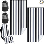 2 Pack Car Seat Towel Covers with Storage Bag 63 x 32 Inch Athletic Running Towel Seat Sweat Washable Non Slip Cover Gift for Car Outdoor Sport Activities (Black Vertical Stripes)