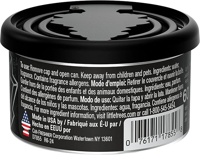 Little Trees Fiber CAN, Black Ice (Pack of 6)
