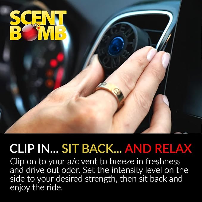 Scent Bomb Car Air Freshener Vent Clip – Long-Lasting Fragrance, Easy Clip-On Design for Freshness On-the-Go, Ideal for Cars, Trucks & SUVs – Keeps Your Vehicle Smelling Fresh (Hawaiian Blue, 3 Pack)