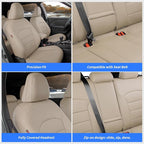 coverdream Forester Seat Covers Full Set for 2025 2026 Subaru Forester Base,Limited,Premium,Sport,Touring SUV,Fully Covered,Luxury Waterproof Leather Car Seat Protector(Beige)