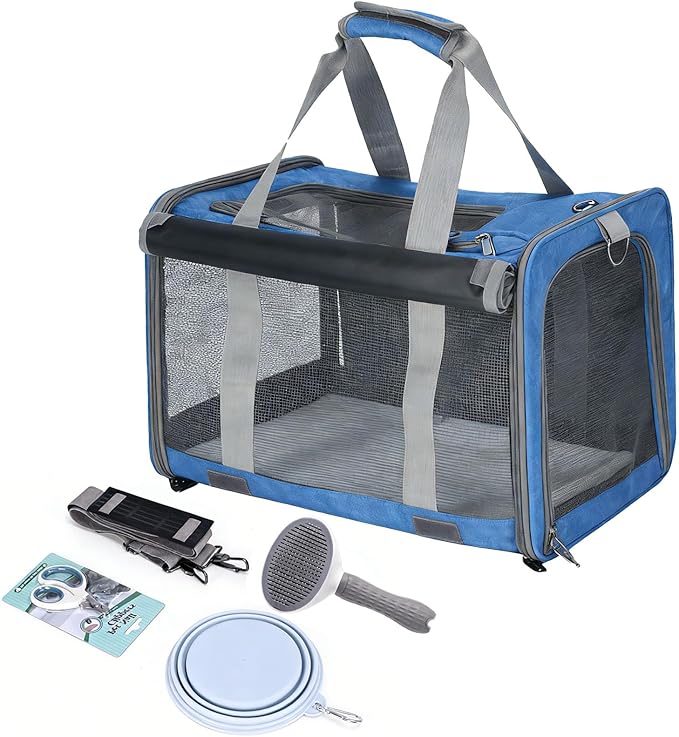 Soft Cat Carrier,Small Dog Crate,Pet Travel Bag Dogs Cats Car Carriers Puppy Backpack Portable Kennel Purse Crates for Kitten Tote Cage Carry Sling Pets Box Foldable Kennels Collapsible Bags
