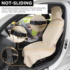 Waterproof Seat Cover Towel, 2PCS Premium Sweat Carseat Protector, Perfect for Universal Anti-Slip Car Truck SUV Seat, Great for Surfing Yoga Gym Workout, Tan