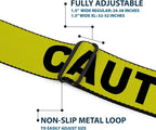 Buckle-Down Seatbelt Belt - CAUTION Yellow/Black - 1.0" Wide - 20-36 Inches in Length