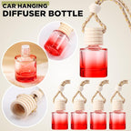 Domensi 70 Pieces Hanging Car Diffuser Air Freshener Bottle Bulk Empty Glass Refillable Perfume Bottles Oil Diffuser Aromatherapy Pendant for Auto Interior Ornaments Decor (Multicolor)