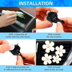 Daisy Air Vent Clip Flower Decoration - Air Conditioning Outlet Freshener for Car Interior - Colorful Accessories Set for Women (SCENTED-White)