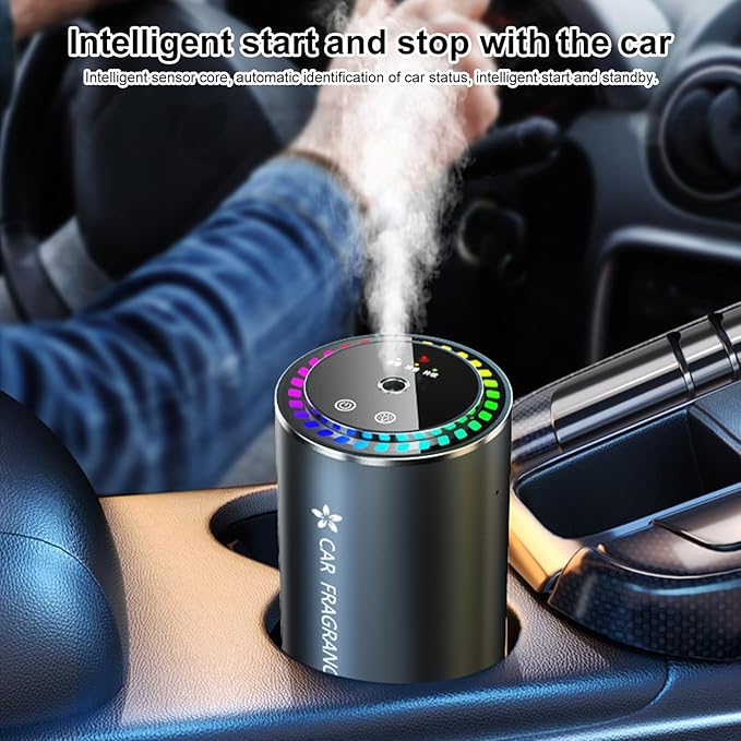Mist Ultrasonic Humidifier Car Fragrance Diffuser Sure Here's A Product Title for Listing Air Freshener with Colorful Light Rechargeable Auto Tea Tree