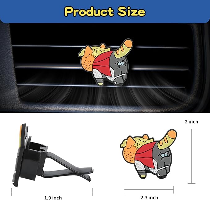 Air Vent Decoration - Cute Super Kitty Hero Decorative Vent Clip for Cars, Bedroom or Office [Thor]