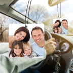 Personalized Photo Car Hanging Decor Accessories, Double-Sided Custom Picture Car Air Freshener Ornament, Car Charms for Rear View Mirror (Square)
