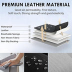 Coverado Front Seat Covers, Car Seat Covers Front Seats, Nappa Leather Seat Covers for Cars, Waterproof Seat Covers with Lumbar Support Universal Fit for Most Cars SUV Trucks (Front, Black-Red line)