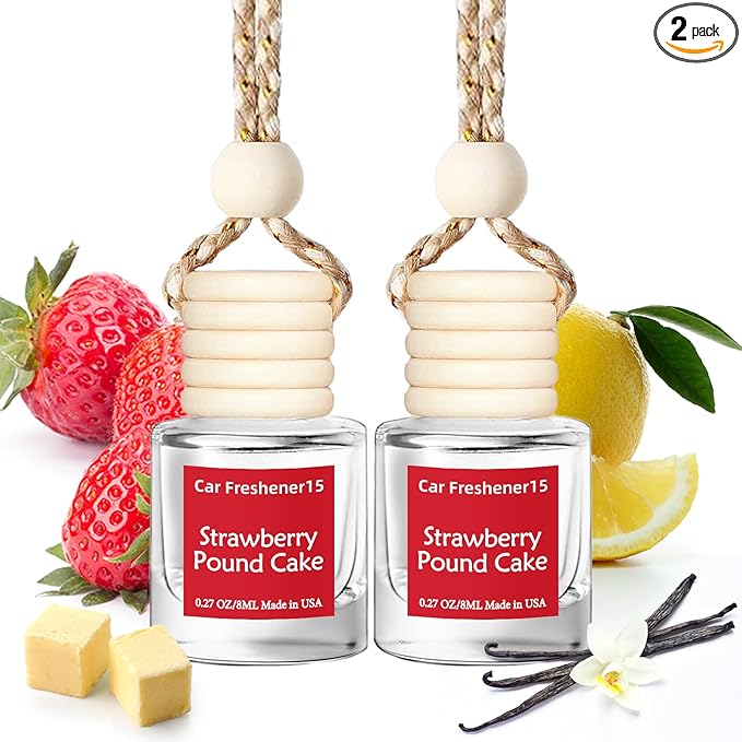 Hanging Car Air Freshener, Long Lasting Scent, Cute Air Fresheners for Women, 2 Pack Non-Toxic Essential Oil Diffuser, Made in USA