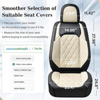 Coverado Car Seat Covers Full Set, Faux Leather Seat Covers for Car, Waterproof Car Seat Protectors 5 Seats, Automotive Seat Covers Universal Fit for Most Cars SUV Trucks- Black&White
