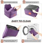 Dog Car Seat for Small/Medium Dogs, Dog Booster Car Seats with Thick Cushion for Dogs Under 35lbs, Detachable Washable Pet Carseat with Storage Pockets, 2 Safety Belts(Purple)