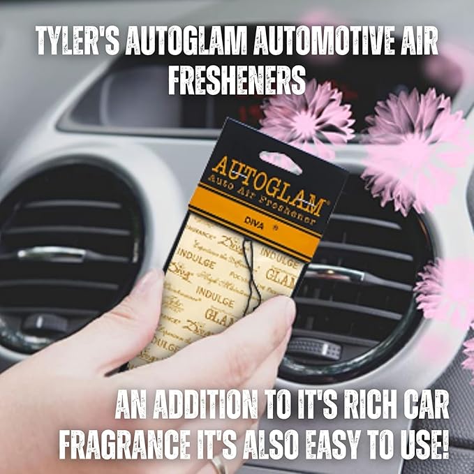 Worldwide Nutrition Bundle: Tyler Candle Company AutoGlam Car Air Fresheners - Diva Scent Car Fresheners - 3 Pack Tyler AutoGlam Car Air Freshener and Multi Purpose Key Chain