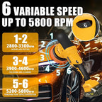 Cordless Car Buffer Polisher, 2x2000mAh 21V Batteries 5 Inch Random Orbital Polisher for Car Detailing, Waxing, Polishing, Scratch Removing, 6 Variable Speed Car Buffer Polishing Kit