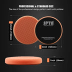 SPTA T40 Orange Medium-Cut Polishing Pads, 1Pc 5.5 Inch Face for 5 Inch 125mm Backing Plate Compound Buffing Sponge Pads for Car Buffer Polisher Compounding, Polishing and Waxing -FPTSS5O