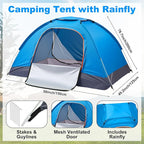 11 Pcs Camping Tent Set for Beginners, Complete Outdoor Travel Gear with Tent Sleeping Bag Stainless Steel Mess Kit Waterproof Tarp for Backpacking, Road Trips, Beach, & Backyard Adventure