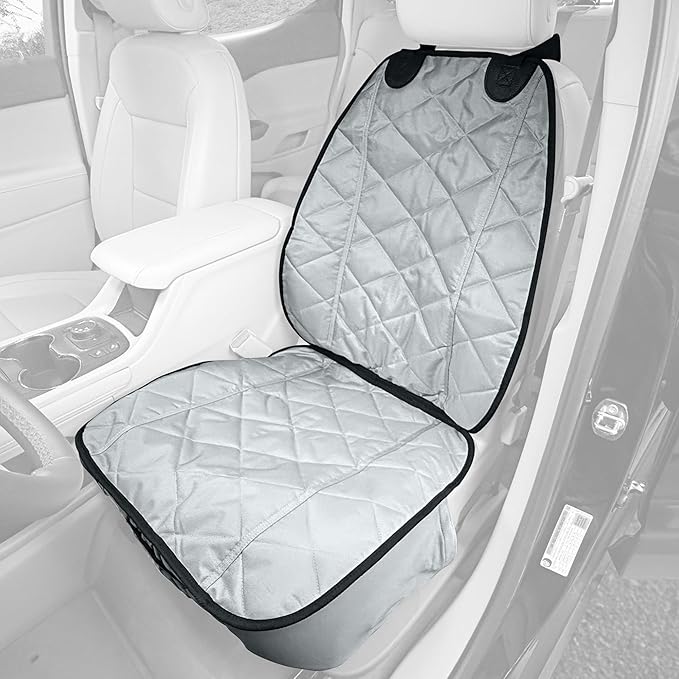 4Knines Car Seat Cover for Dogs – Durable Captains Seat & Front Seat Protector for Dogs, Waterproof, Non-Slip Car Seat Cover for Pets, Easy Install, Protects Vehicle from Dirt, Fur, Scratches (Grey)