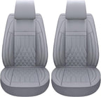 Aierxuan Front Car Seat Covers Universal Fit for Honda Civic Accord CRV, Toyota Camry Prius Rav4 Corolla, Kia, Lexus, Nissan, Mazda, Jeep Cherokee and Most Cars, with Waterproof Leather (Grey)