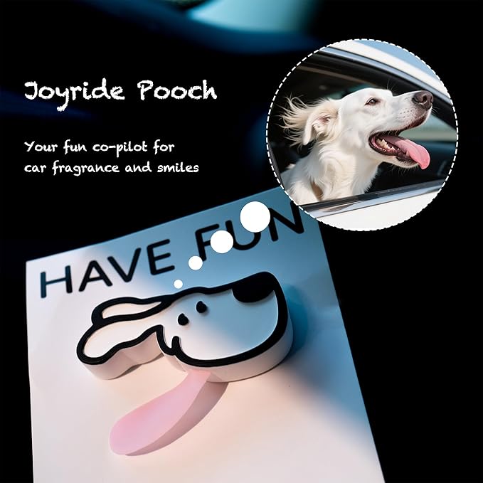 Car Passive Essential Oil Diffuser - Flapping Tongue Dog Air Freshener Vent Clip, Cute Car Dashboard Decor Accessories for Women, Gift for Dog Lovers