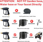 Sooprinse Short Pressure Washer Gun With Foam Cannon, High Pressure Snow Foam Lance, 1/4 Inch Quick Connector, Power Washer Blaster, Car Wash Mitt, 3000 PSI, 1 Liter