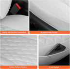 2 Pack Front Bottom Car Seat Cover, Luxury Leather Seat Covers Compatible with Tesla Model Y/3 2026 2025 2024-2020, Breathable and Waterproof Tesla Model Y/3 Accessories (White, 2Pcs)