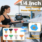 Pressure Washer Tips, Set of 7 Pressure Washer Nozzle Tips with Nozzle Holder, 1/4 Inch Quick Connect Power Washer Tips, 4000 PSI, Multiple Degrees Rinse Kit, Pressure Washer Accessories