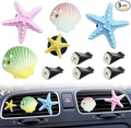 5PCS Seashell and Starfish Car Air Vent Clips, Colorful Ocean Series Car Air Freshener Diffuser, Beach Theme Car Interior Decoration Accessories (No Aromatherapy Tablets)